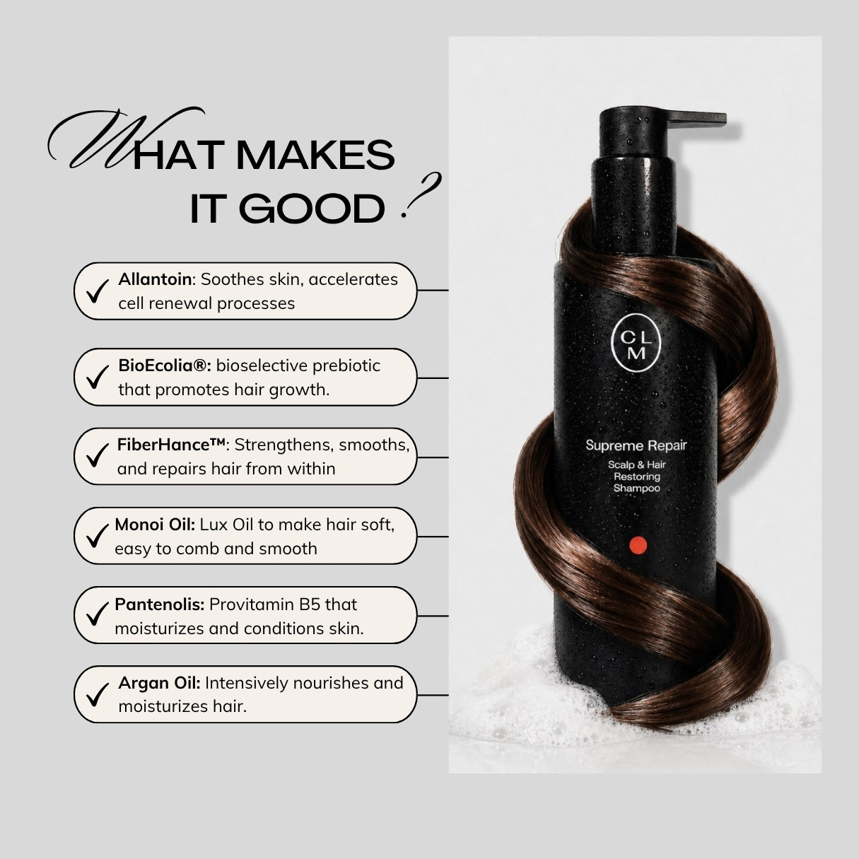 CLM Restorative hair shampoo